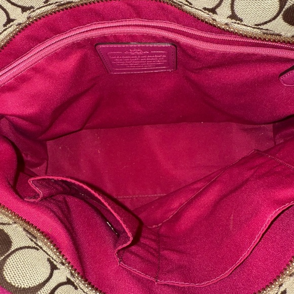 Coach Brown and Pink Signature Tote - Picture 4 of 4